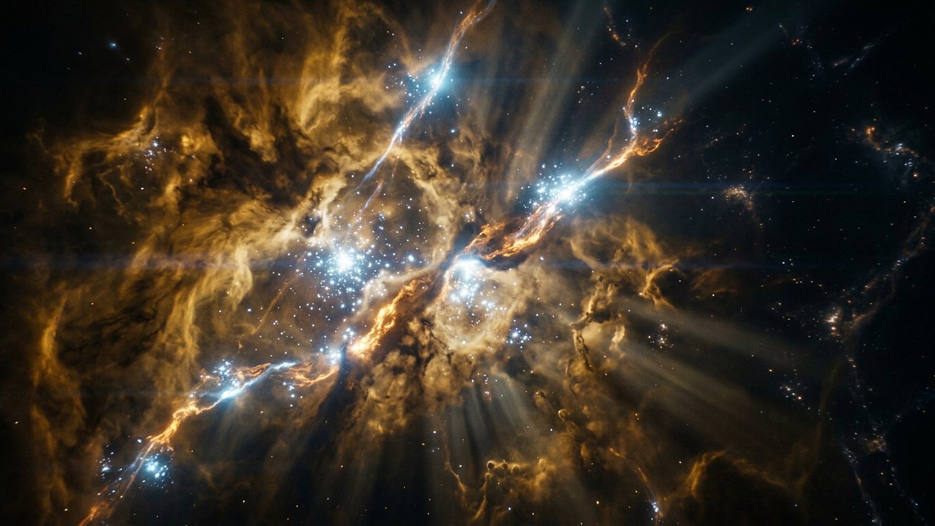 Aube cosmique : premières lueurs d'un univers jeune.