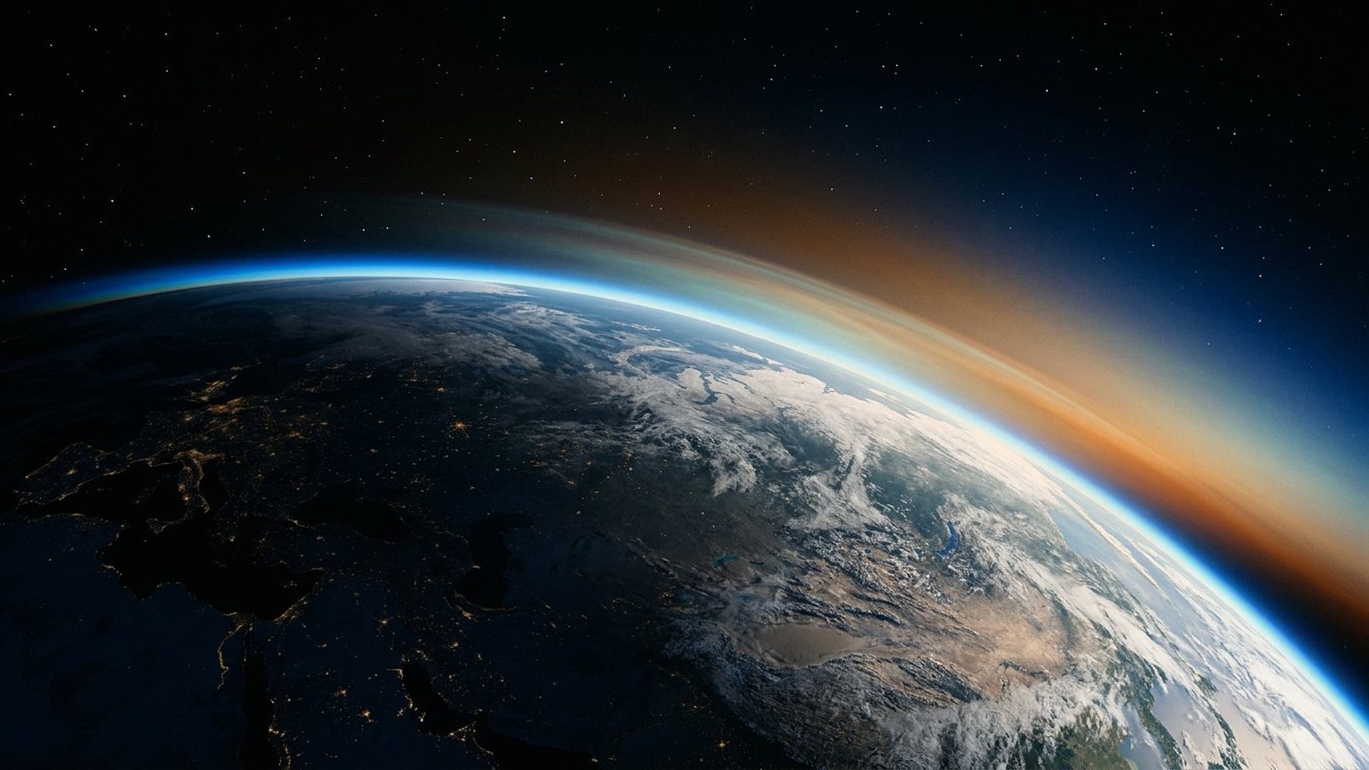 Limbe atmosphérique terrestre vu depuis l'espace.