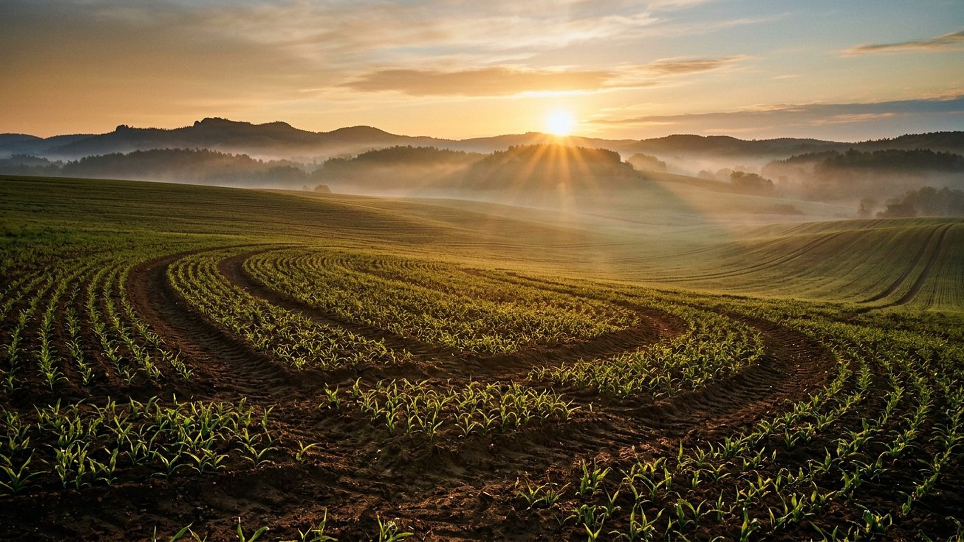 Paysage de sol vivant en lumière rasante.