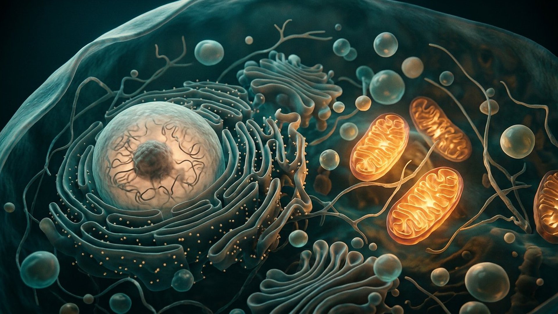 Coupe d'une cellule avec ses organites.